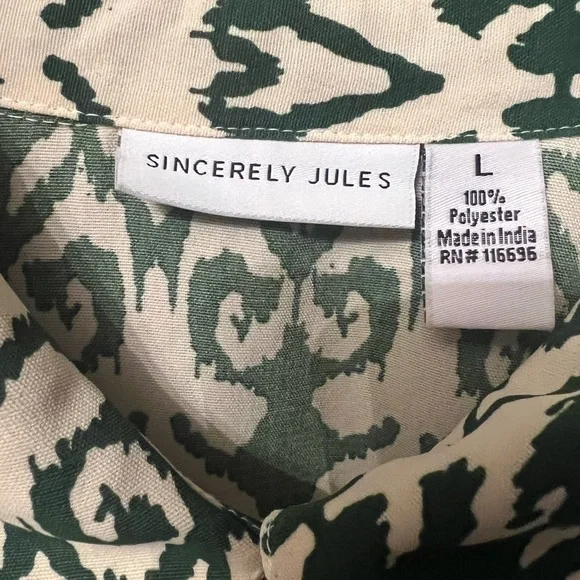 Sincerely Jules Green Design With Black Trim maxi dress With Belted Tie Large Sincerely Jules Green Design With Black Trim maxi dress With Belted Tie Large